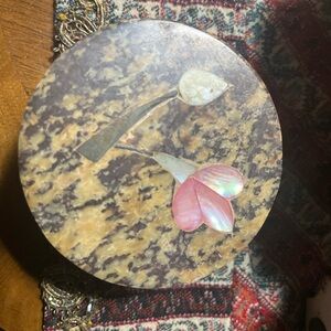 Marble Trinket Box with Floral Inlay